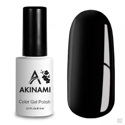 Гель-лак Akinami №002 Black, 9 мл