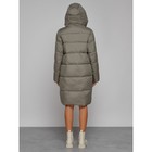 Пальто утепленное зимнее женское, размер 42, цвет хаки - Фото 4