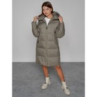 Пальто утепленное зимнее женское, размер 42, цвет хаки - Фото 10