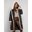 Пальто утепленное зимнее женское, размер 54, цвет чёрный - Фото 27
