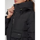 Пальто утепленное зимнее женское, размер 44, цвет чёрный - Фото 13
