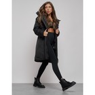 Пальто утепленное зимнее женское, размер 48, цвет чёрный - Фото 11