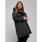 Пальто утепленное зимнее женское, размер 48, цвет чёрный - Фото 15