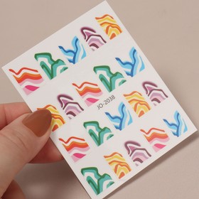 Наклейки для ногтей «Волны», разноцветные