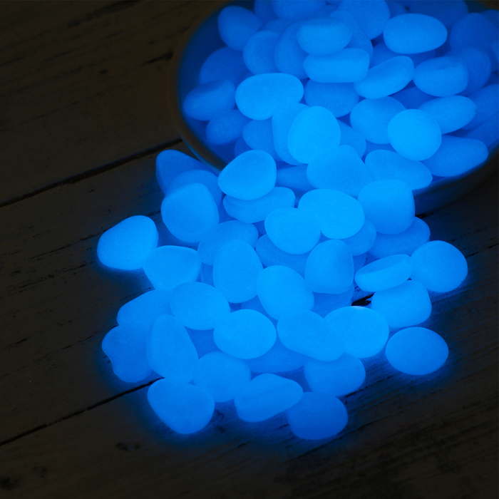Декоративные камни для аквариума, светящиеся, 20 мм, 500 г, голубые