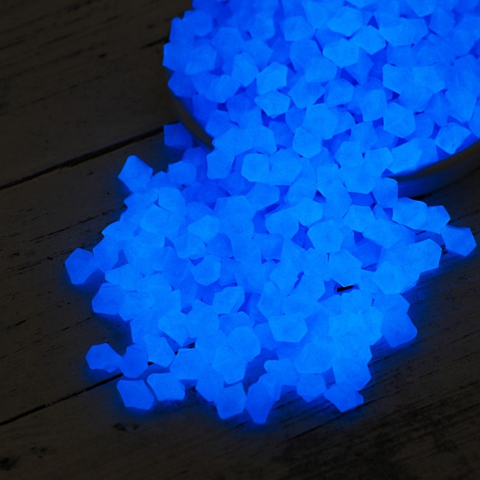 Декоративная крошка для аквариума, светящиеся, 9 - 13 мм, 500 г, фиолетовая