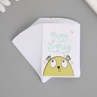 Наклейка бумага "С днем рождения, Радостный филин" набор 50 шт 8х5 см - фото 320838013