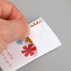 Наклейка бумага благодарность "С цветами" набор 50 шт 8х5 см - Фото 3