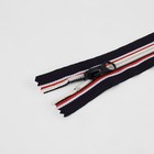 Молния «Спираль», №5, неразъёмная, замок автомат, 18 см, тёмно-синяя, красный, белый - Фото 2