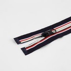 Молния «Спираль», №5, разъёмная, замок автомат, 60 см, тёмно-синяя, красный, белый - Фото 2