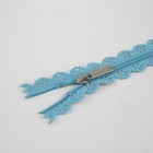 Молния «Спираль», №3, неразъёмная, ажурная, замок автомат, 50 см, голубая - Фото 2