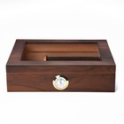 Хьюмидор, шкатулка на 35 сигар с гигрометром, кедр, 26×22×6.8 см - Фото 2