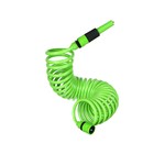 Шланг поливочный спиральный, 7,5 м, быстросъёмный, с поливочным пистолетом и штуцером, зелёный, Greengo - фото 8981729