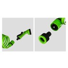 Шланг поливочный спиральный, 10 м, быстросъёмный, с поливочным пистолетом и штуцером, зелёный, Greengo - фото 8981737