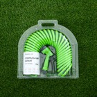 Шланг поливочный спиральный, 10 м, быстросъёмный, с поливочным пистолетом и штуцером, зелёный, Greengo - фото 8981740