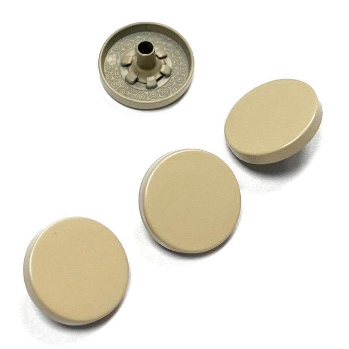 Кнопка установочная декоративная, размер 15 мм, цвет беж - Фото 1