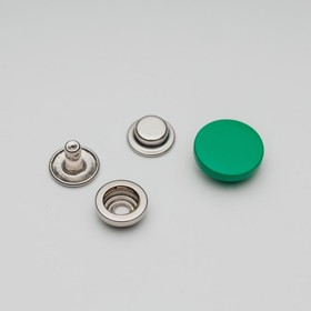 Кнопка установочная декоративная, размер 15 мм, цвет зелёный