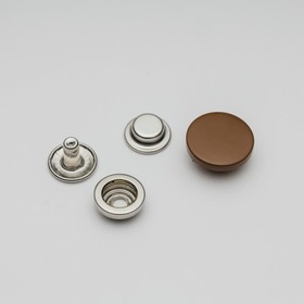 Кнопка установочная декоративная, размер 15 мм, цвет коричневый