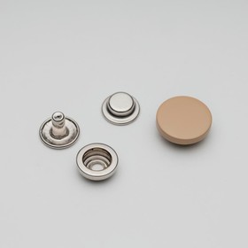 Кнопка установочная декоративная, размер 15 мм, цвет коричневый светлый