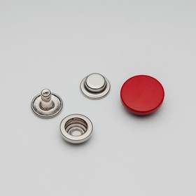 Кнопка установочная декоративная, размер 15 мм, цвет красный чили