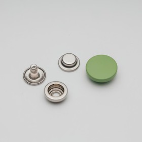 Кнопка установочная декоративная, размер 15 мм, цвет нежный зелёный