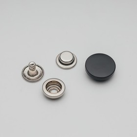 Кнопка установочная декоративная, размер 15 мм, цвет тёмный графит