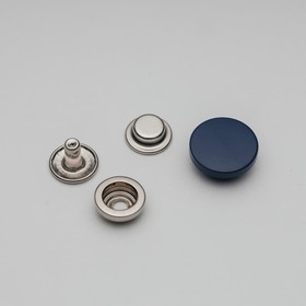 Кнопка установочная декоративная, размер 15 мм, цвет чернильный синий