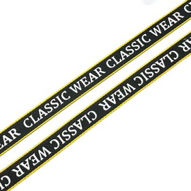 Тесьма Classic wear, ширина 1,5 см, цвет чёрный, жёлтый