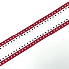 Тесьма «Звездочки», ширина 1 см, цвет красный, белый