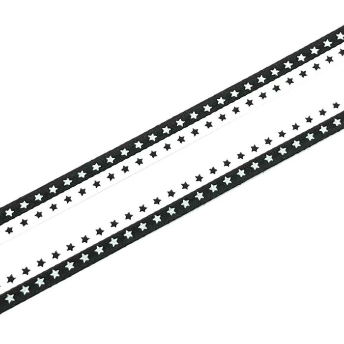 Тесьма «Звездочки», ширина 1 см, цвет чёрный, белый - Фото 1