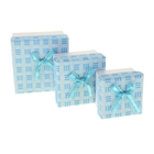 Набор коробок 3 в 1 "Фактура", цвет голубой, 11 х 11 х 7 - 7,5 х 7,5 х 5 см - Фото 1