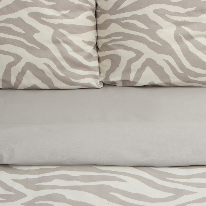 Постельное бельё Этель евро Beige zebra, 200х217 см, 220х240 см, 70х70 см -2 шт, бязь 125 г/м2