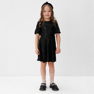 Платье нарядное для девочки KAFTAN: Shine, чёрное, размер 36 (134-140 см)