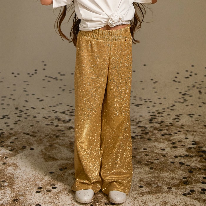 Брюки нарядные для девочки KAFTAN размер 38 (146-152 см), золотой - Фото 1