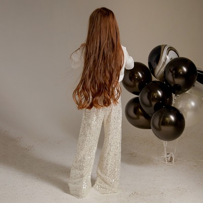 Брюки из пайеток KAFTAN, размер 30 (98-104 см), серебряные