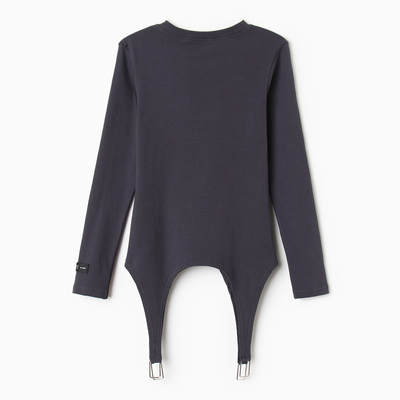 Лонгслив с пажами женский MIST, размер 42, серый