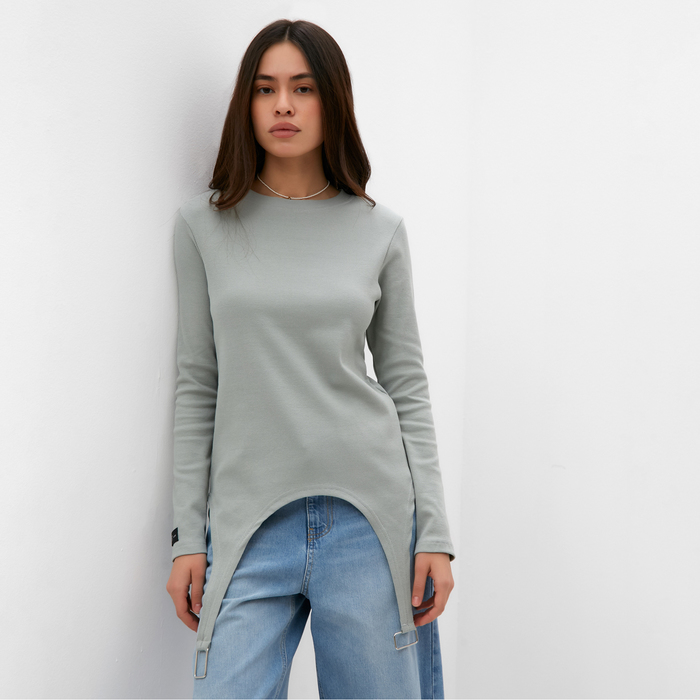 Лонгслив с пажами женский MIST, размер 46, цвет оливковый