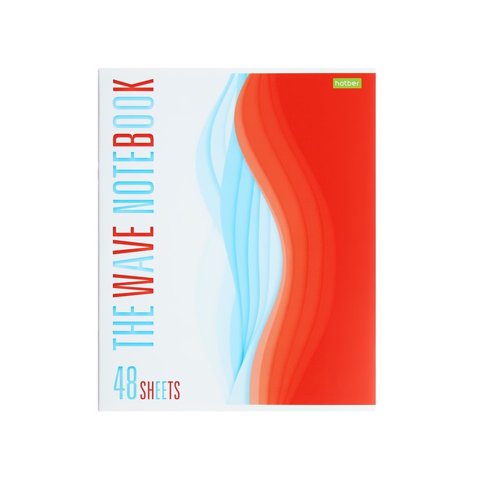 Записная книжка А5, 48 листов в клетку "Wave", обложка мелованный картон, блок № 2 (серые листы)