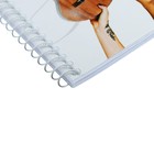 Тетрадь для нот табулатурная А5, 24 листа на гребне, горизонтальная "Музыкальное настроение", обложка мелованный картон, тиснение, блок 80г/м2 - Фото 3