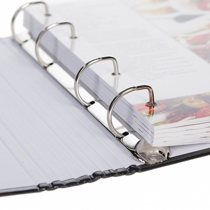 Книга для записи кулинарных рецептов А5, 80 листов на кольцах "Готовим сами!", твёрдая обложка, 5 цветных разделителей, блок 80 г/м2
