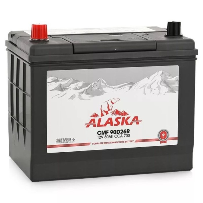Аккумуляторная батарея Alaska CMF FR, 90D26 silver+, 80 Ач, прямая полярность - Фото 1