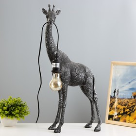 Настольная лампа "Жираф" Е27 40Вт чёрный с серебряной патиной 39,5х24х67 см