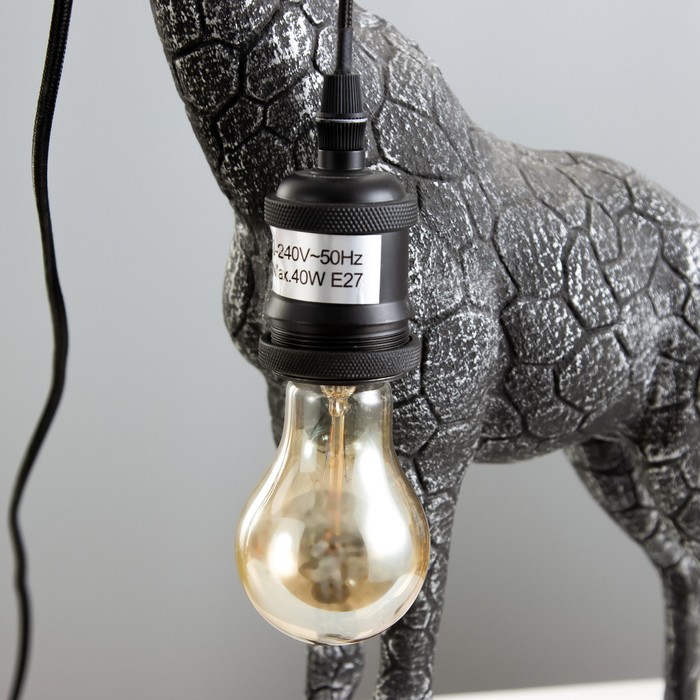 Настольная лампа "Жираф" Е27 40Вт чёрный с серебряной патиной 39,5х24х67 см RISALUX - фото 1909435937