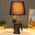 Настольная лампа "Попугаи" Е27 40Вт чёрный с серебряной патиной 22х22х43 см RISALUX - Фото 2