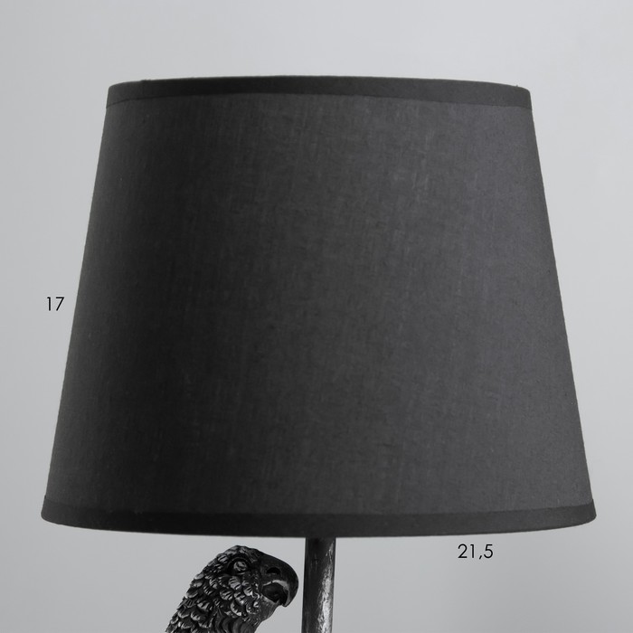 Настольная лампа "Попугаи" Е27 40Вт чёрный с серебряной патиной 22х22х43 см RISALUX - фото 1909435968