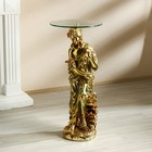 Столик журнальный декоративный «Девушка с птицами», под золото, 38×38×80 см - Фото 2
