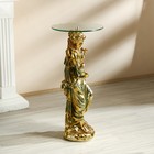 Столик журнальный декоративный «Девушка с птицами», под золото, 38×38×80 см - Фото 3