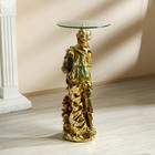 Столик журнальный декоративный «Девушка с птицами», под золото, 38×38×80 см - Фото 4