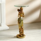 Столик журнальный декоративный «Африканская красавица с букетом», под золото, 38×38×85 см - Фото 4