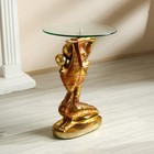 Столик журнальный декоративный «Африканка с ребёнком на спине», под золото, 42×42×64 см - Фото 3